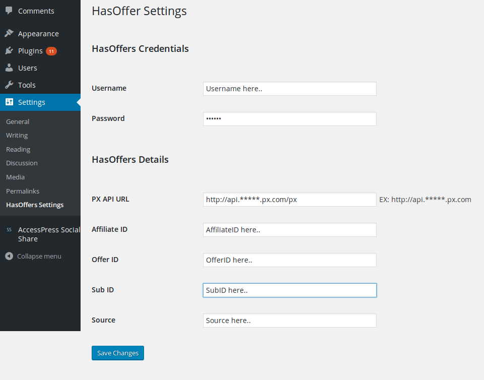 screenshot-1 (Backend Settings)