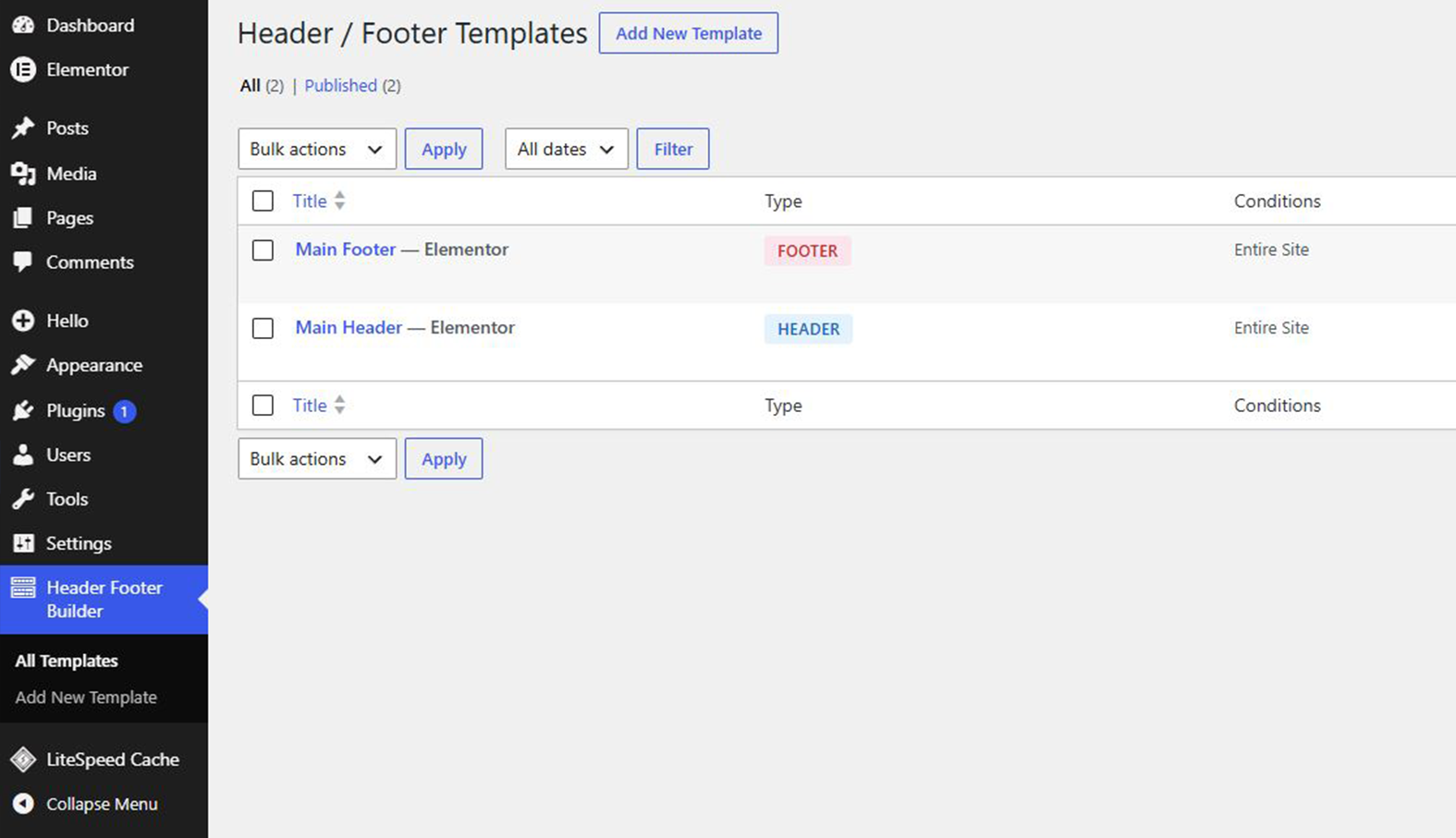 Building a flexbox header in the Elementor editor.