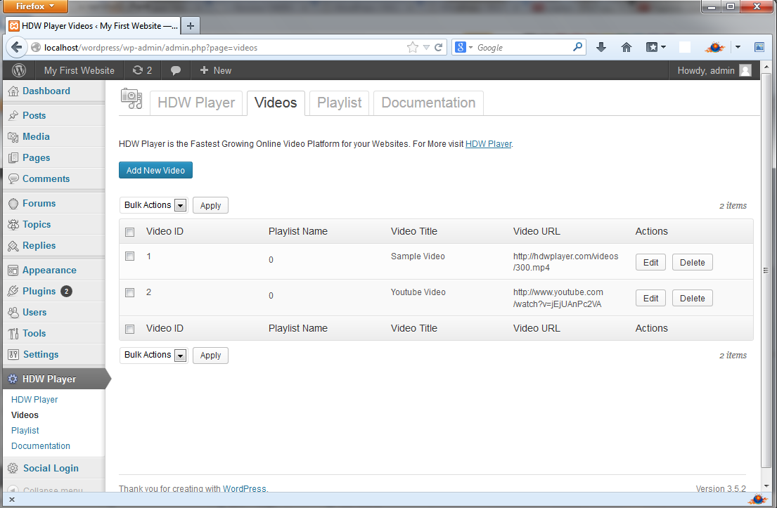 Adding & Updating videos