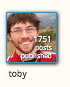 A user's avatar image with a text overlay displaying the number of posts they have published and their "nice name".