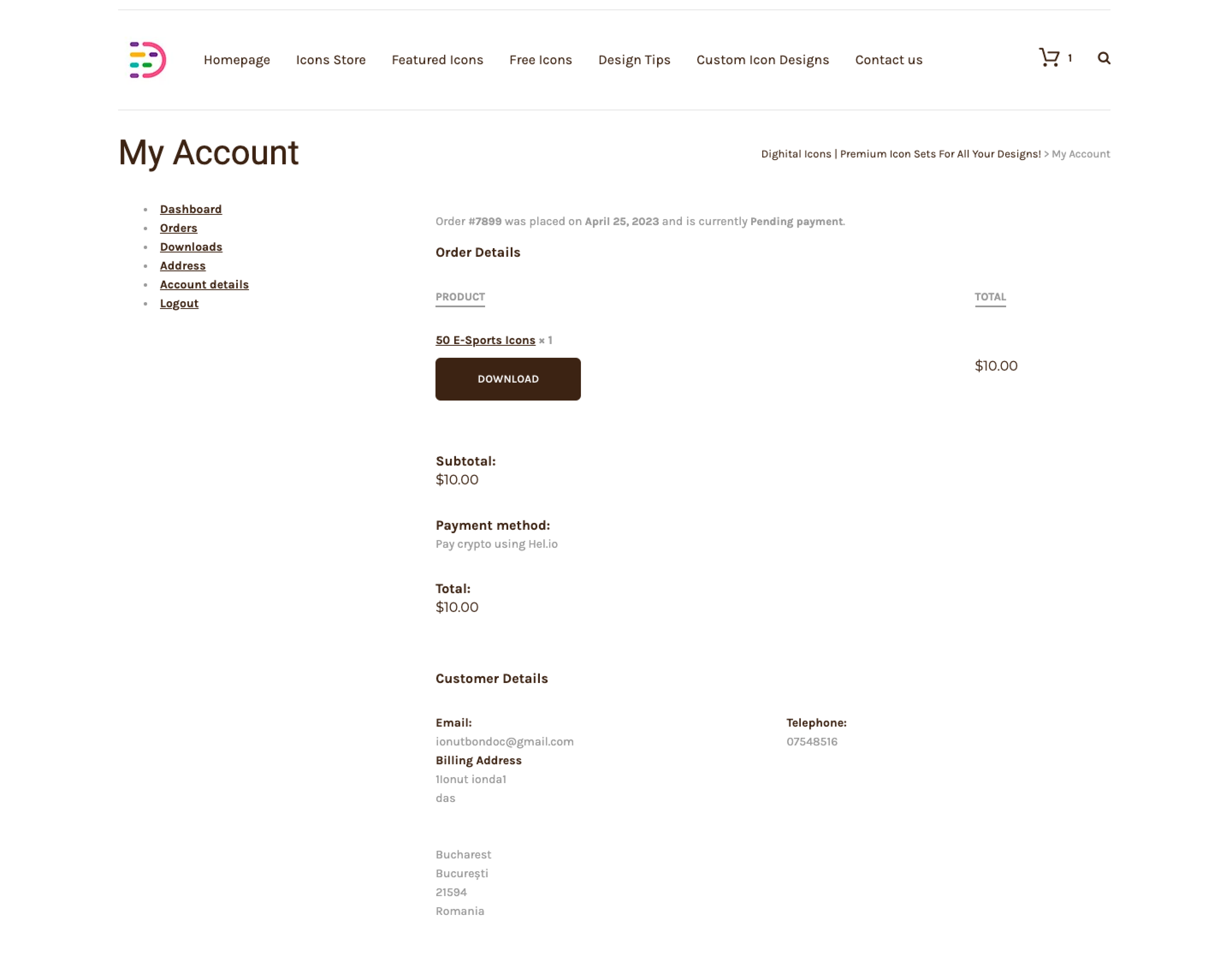 Order details
