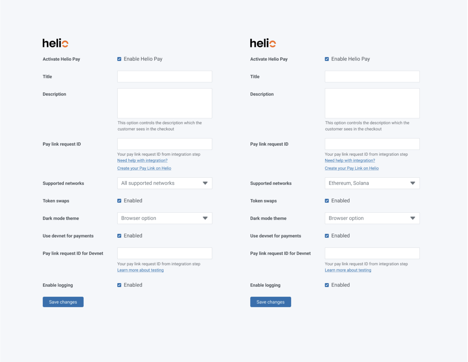 Settings Page
