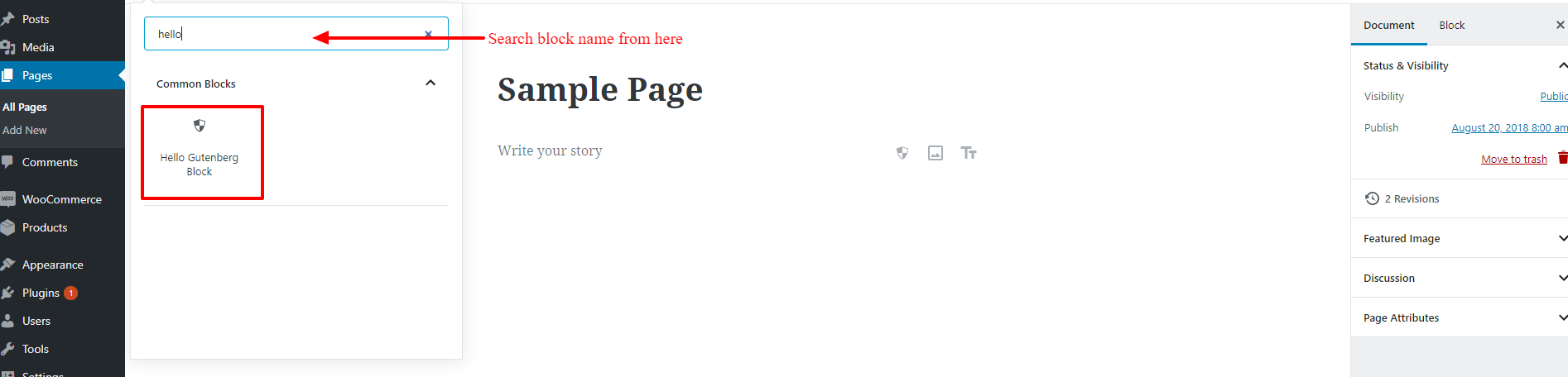 Hello Gutenberg Block Screenshot 1.