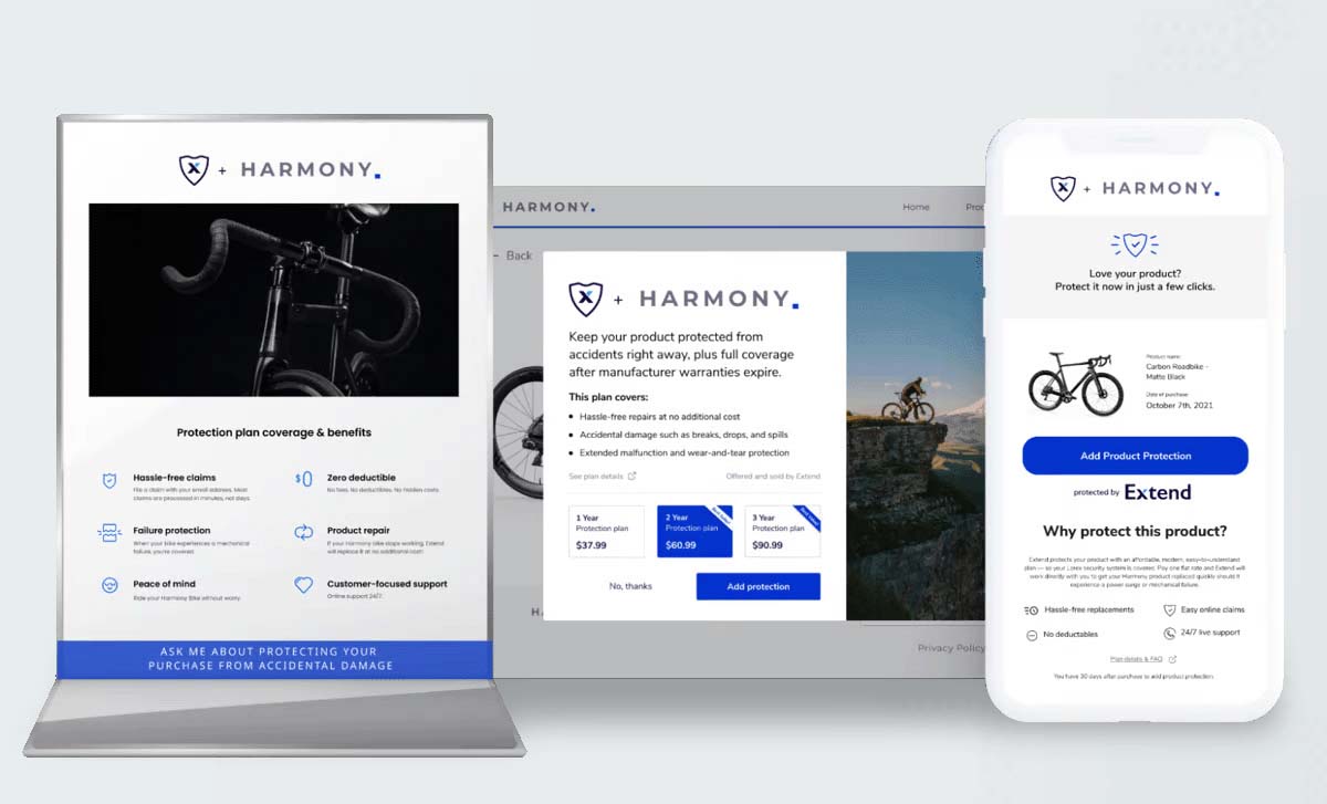Sell protection plans online, in-store, and in-app.