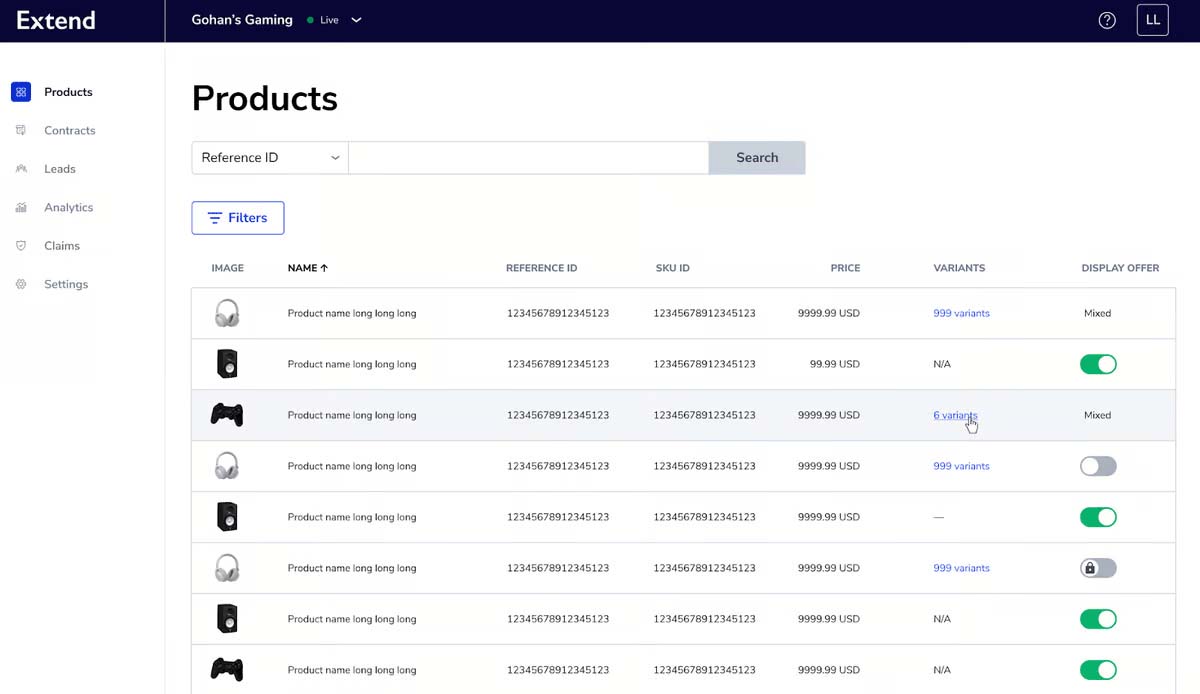 Extend’s Merchant Portal enables self-service management for products, plans, contracts, claims, and upsell leads. Along with Enhanced reporting & dashboards: customer segmentation, catalog analysis, trends and performance.