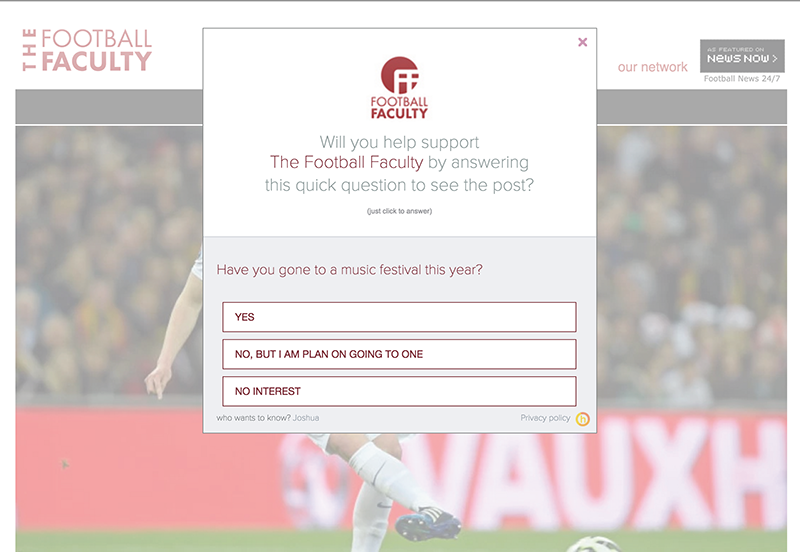 Example of the question UI.