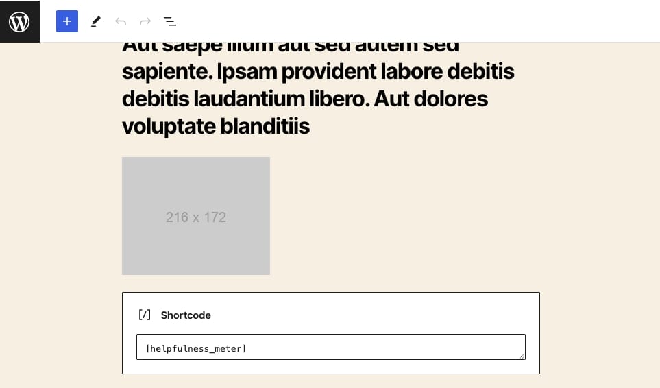 A shortcode can manually be placed in content to display the voting insert on the front-end.