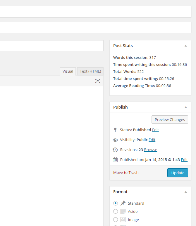 This is what the metabox looks like in the post edit view.