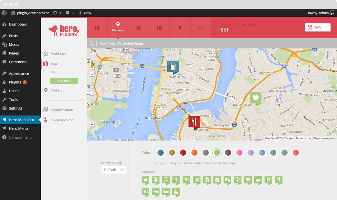 **WYSIWYG** - Google Maps Customization Dashboard.