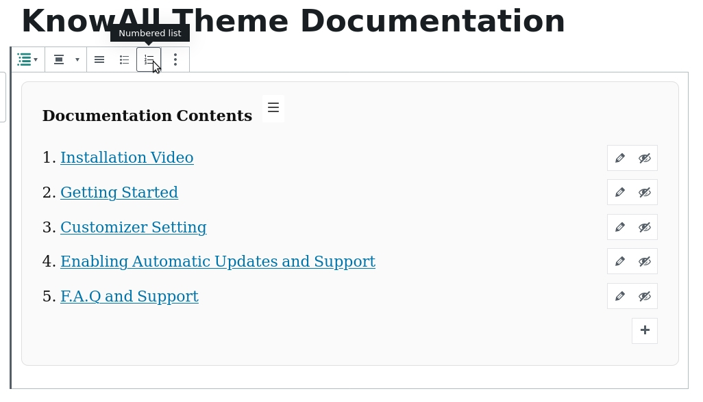 选择 contents list 风格