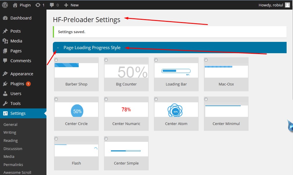 Option Panel $ Settings details