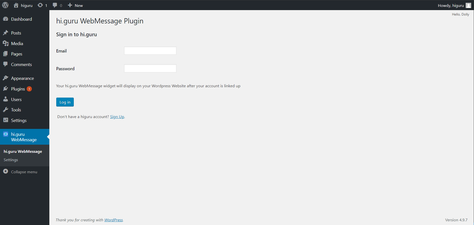 Linking WebMessage