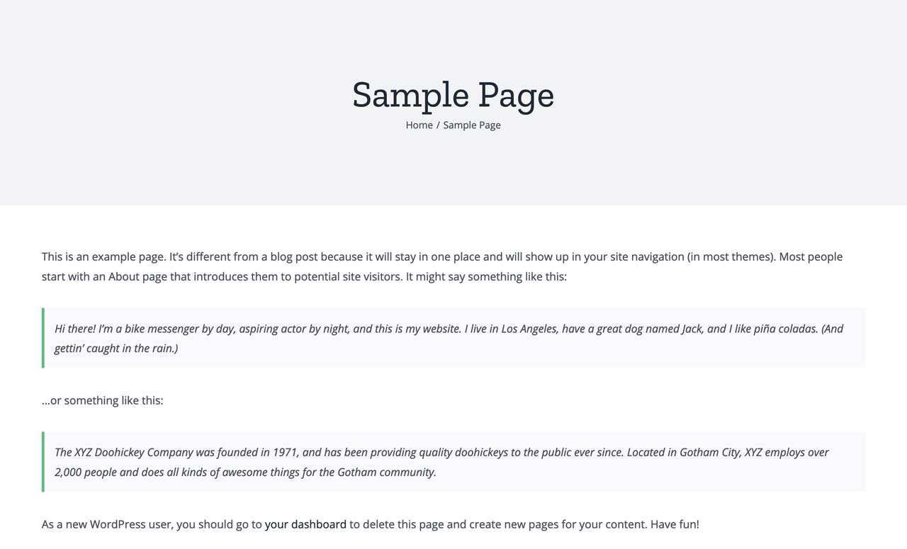 Landing page mode. No distracting header or menu on page load.