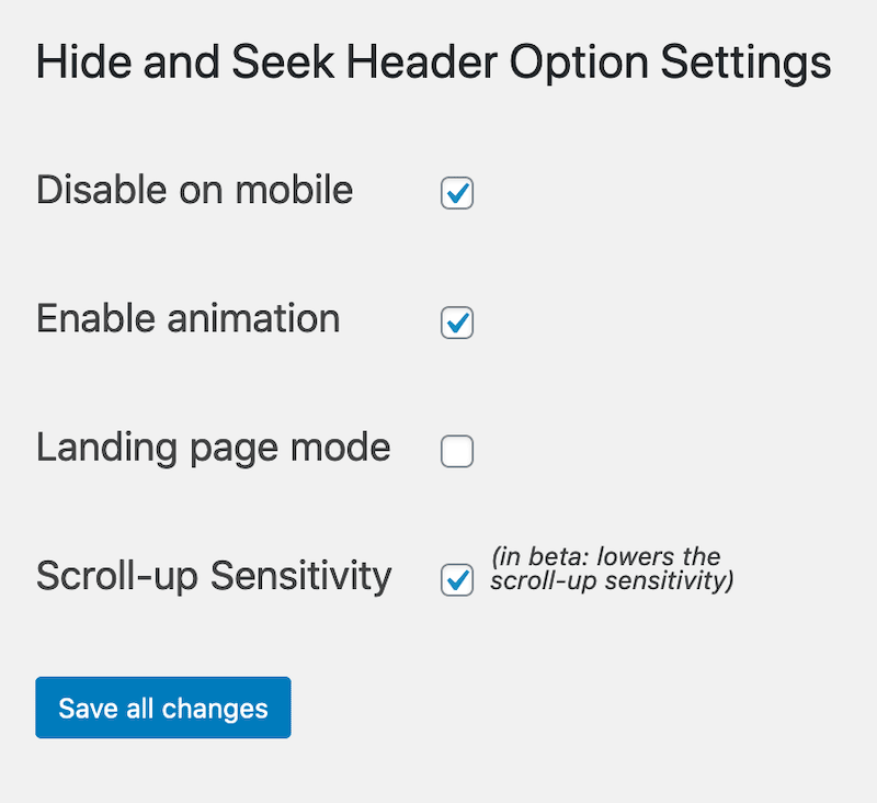 Scroll-up sensitivity setting. This will delay the reappear slightly to avoid annoying flicker on touch screens.