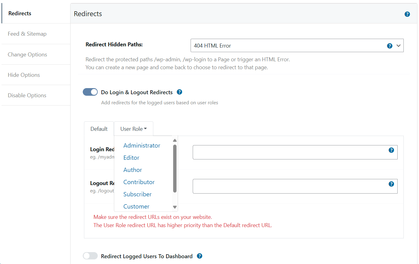 Hide My WP > Change Paths > Core Security
