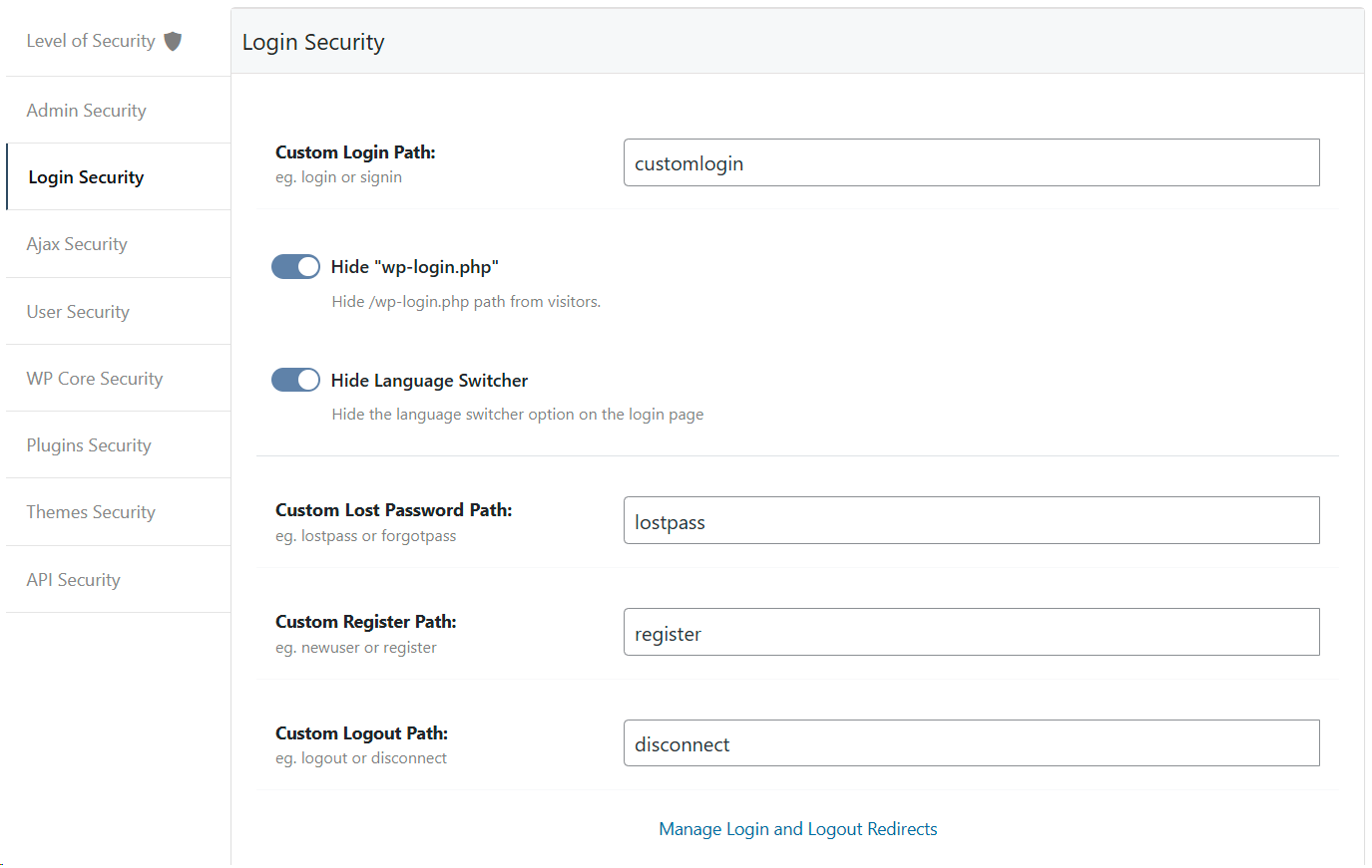 Hide My WP > Tweaks > Hide Options