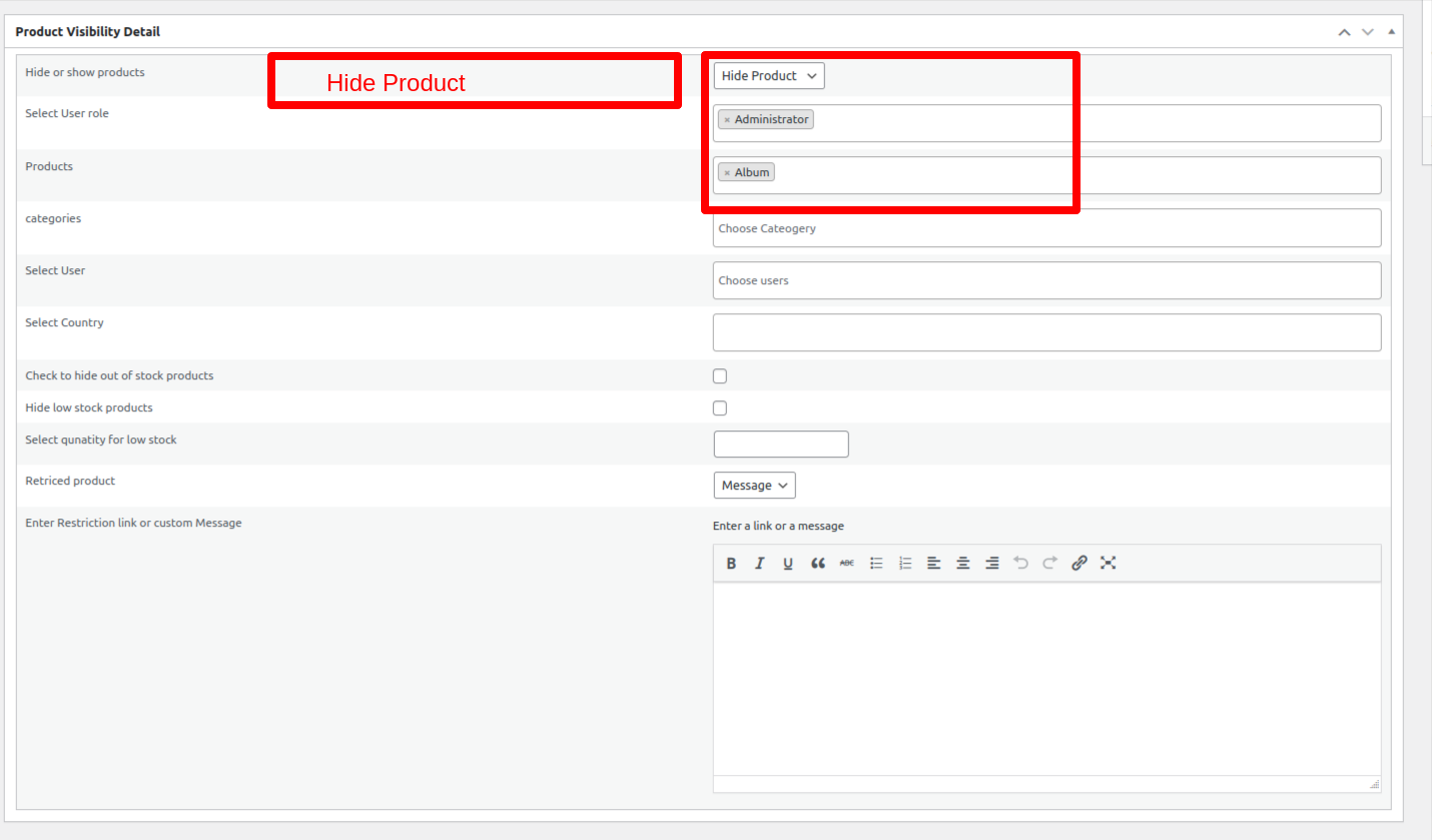 Selected Countries and User Roles