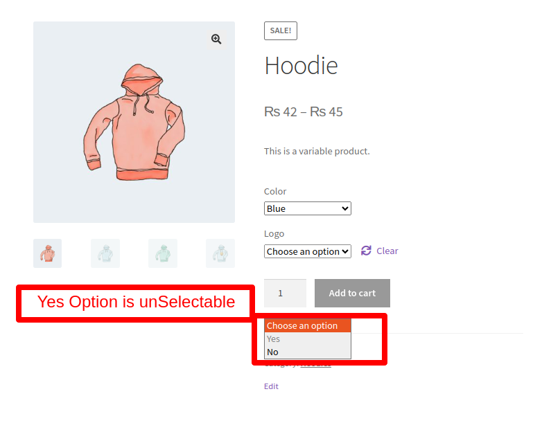 Unselectable from dropdown