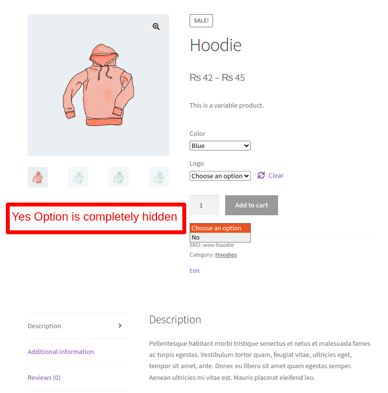 hide product from rule