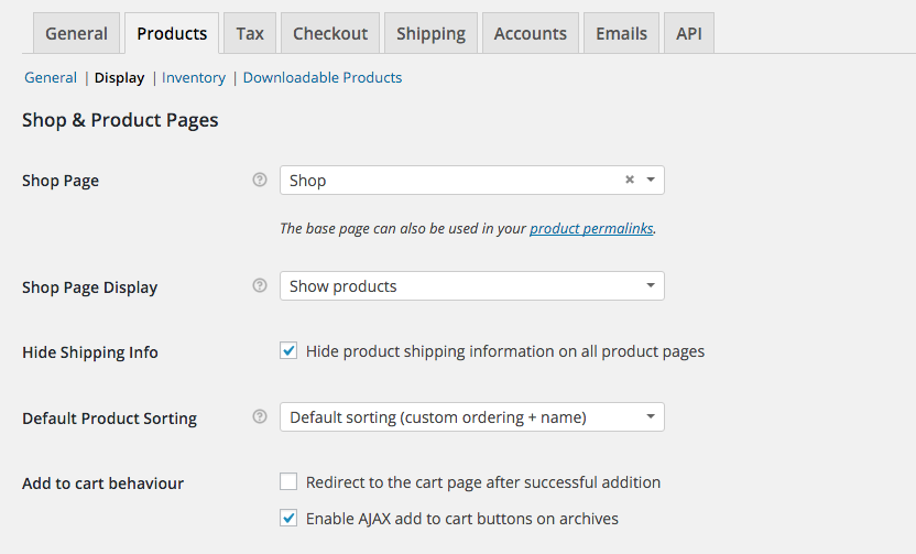 The global settings.