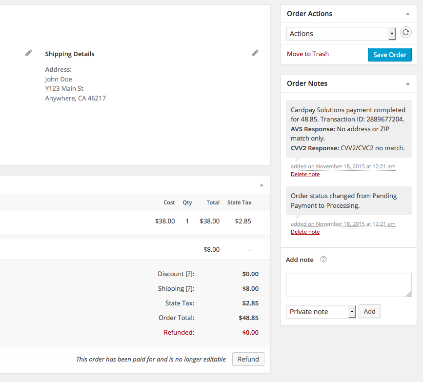 Admin order management