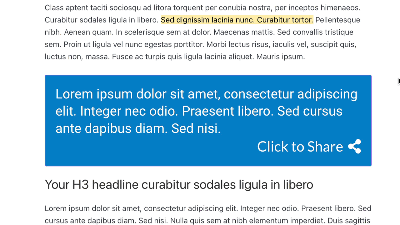 Allow users to email a highlight, quote, or text selection.