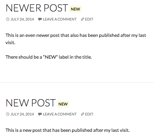 New posts are now highlighted for returning visitors