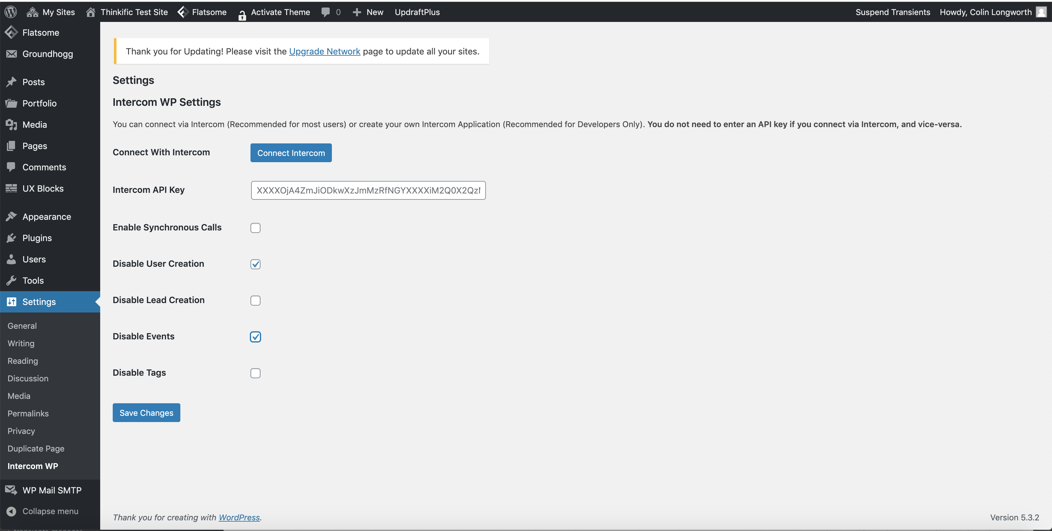 Easy to use settings and full control over what is synced to Intercom