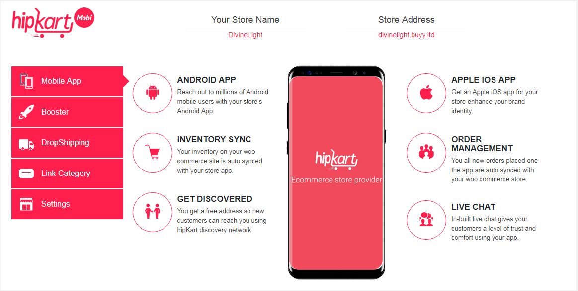 Mobile App features.
