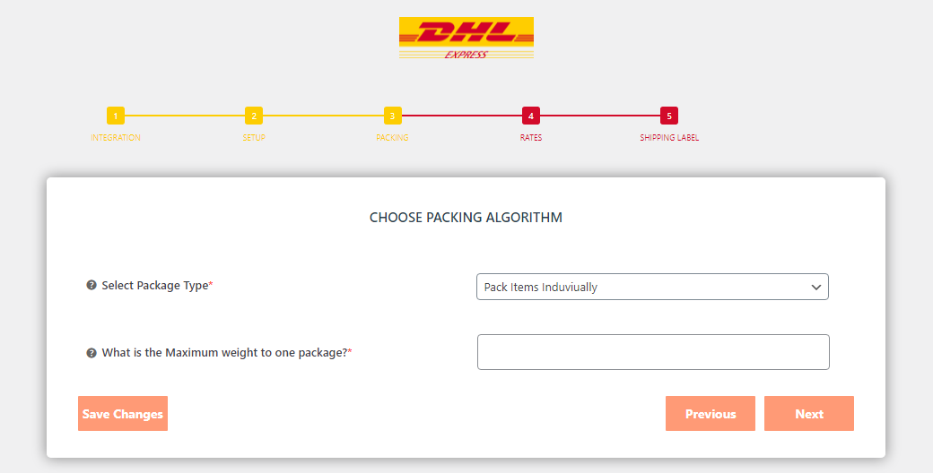 Shipper address configuration.