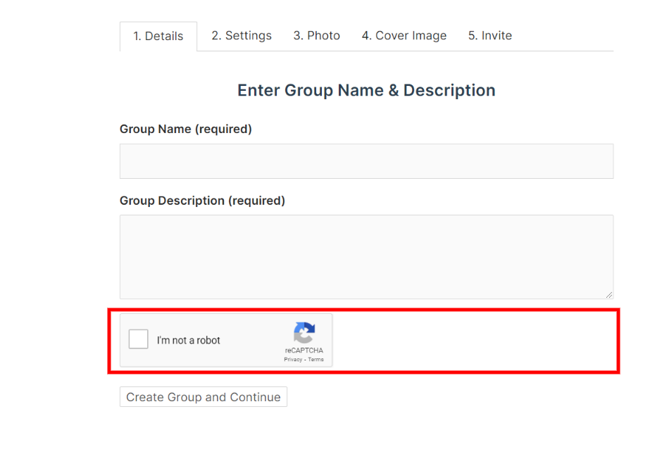 WordPress lost password form Google reCAPTCHA.