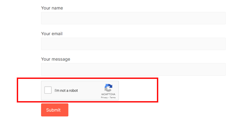 WordPress register form Google reCAPTCHA.