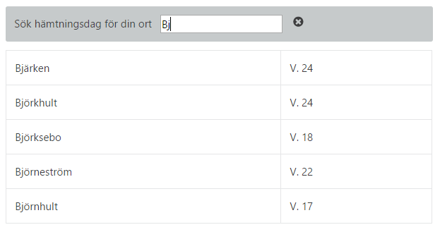Output of filtersearch on page.
