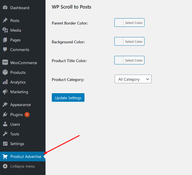 Display product when scroll down on the web browser