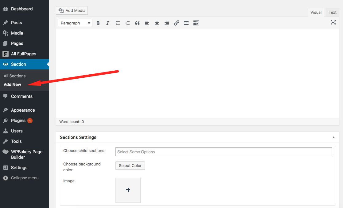 fullPage Shortcodes manager