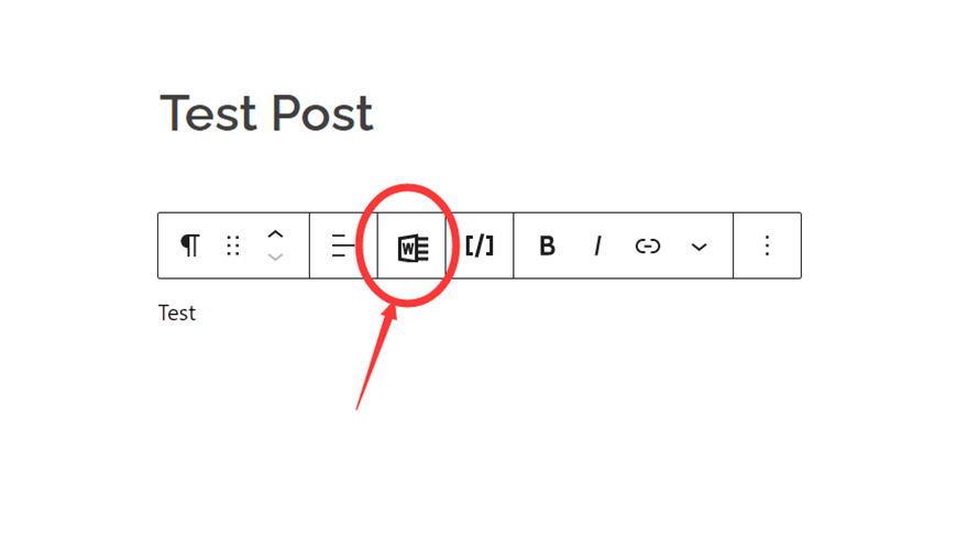 Gutenberg editor importer button
