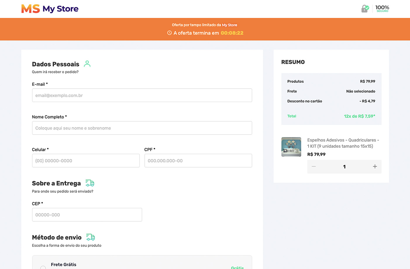 Página de checkout.