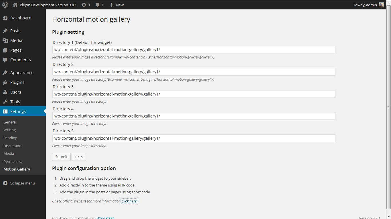 Admin Screen. http://www.gopiplus.com/work/2010/07/18/horizontal-motion-gallery/