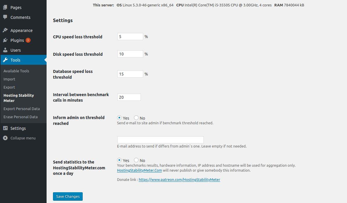 Plugin's settings are very simple.