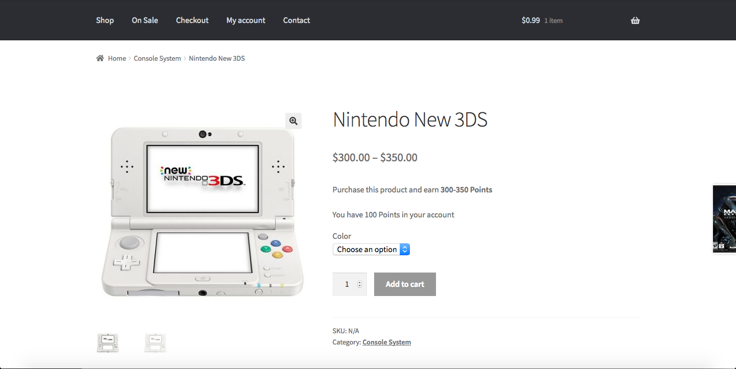 Shoppint Cart Page