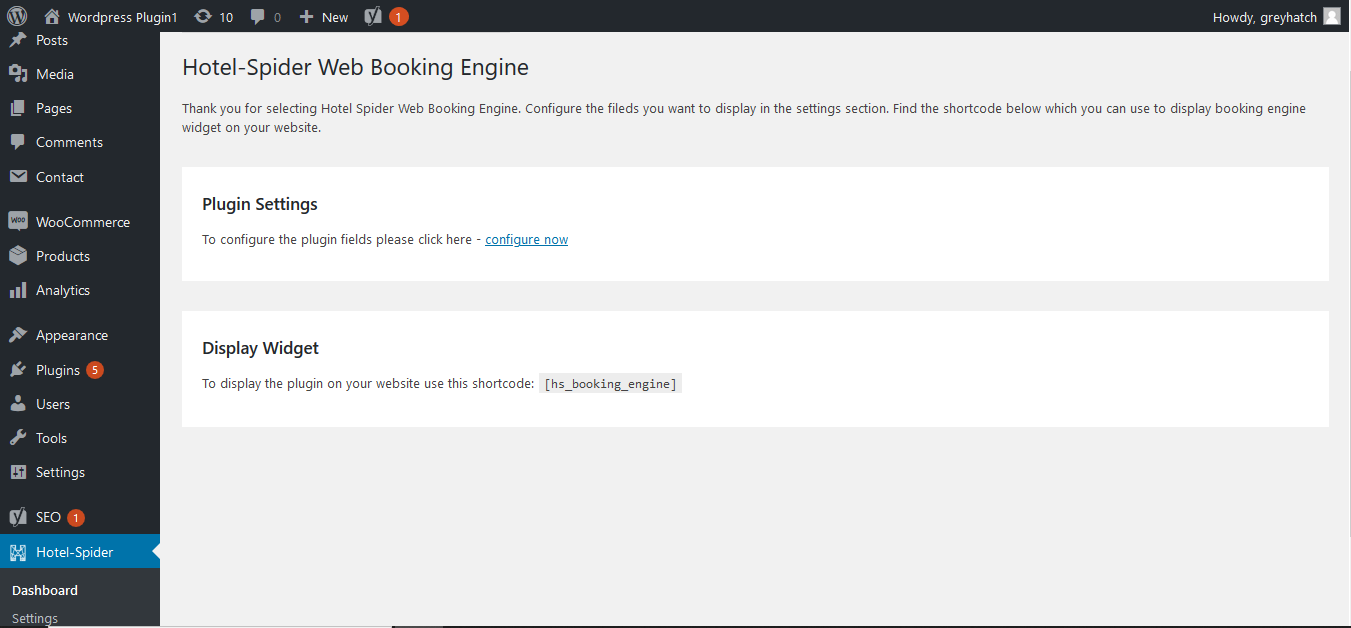 Hotel Spider Direct Booking Dashboard