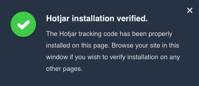 Success! If you see this message Hotjar is installed on your site. Visit [Insights](https://insights.hotjar.com) to configure the Hotjar tools on your site.