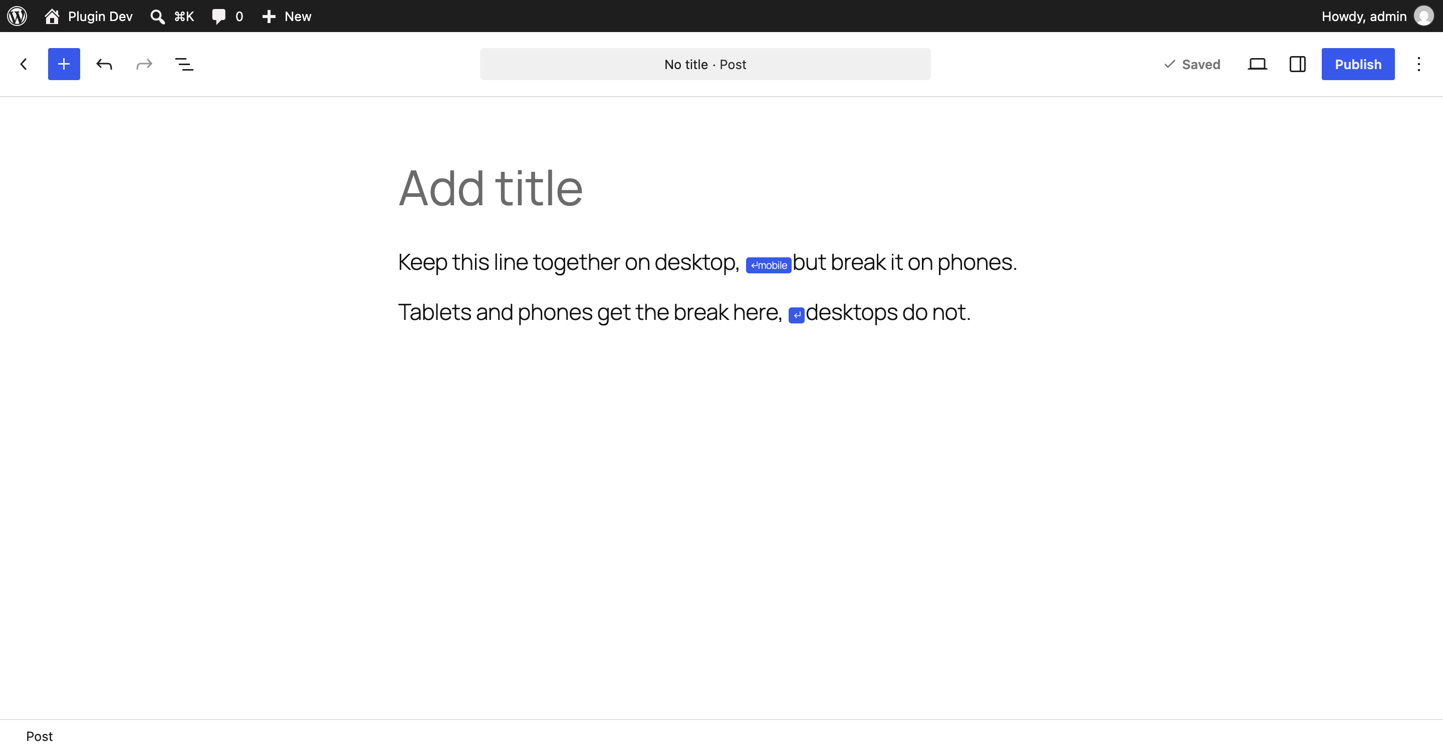 Markers show where the breaks are. Hover one to see which screen sizes it applies to.