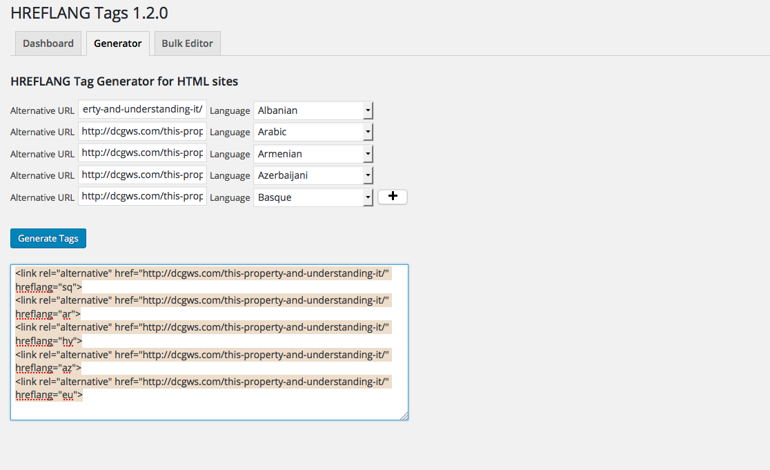 HTML Generator (Pro feature, upgrade easily from plugins settings page)