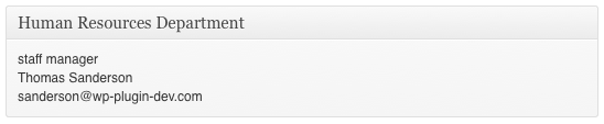 Showing Staff Manager Widget
