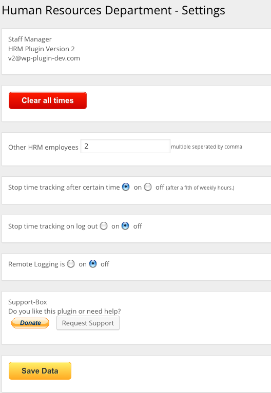 Human Resource Management Settings
