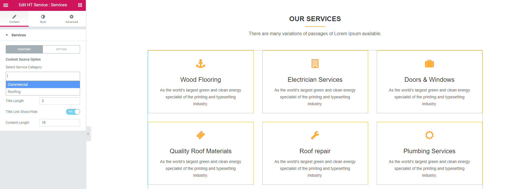 HT Service Addons Option