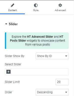 Slider Control Options
