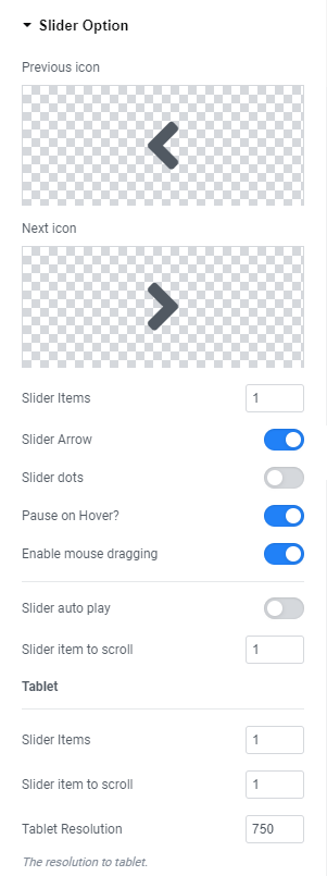 Slider Controller Style Options