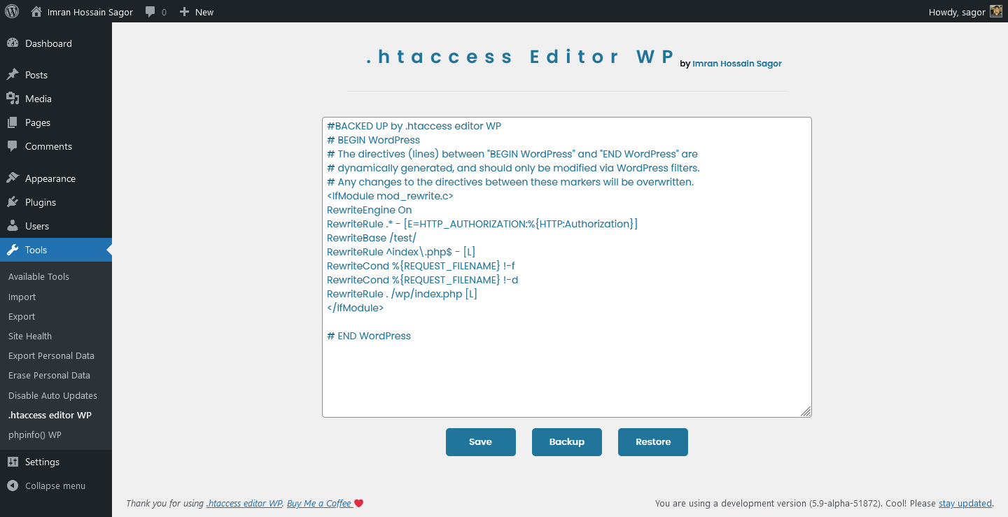 .htaccess editor